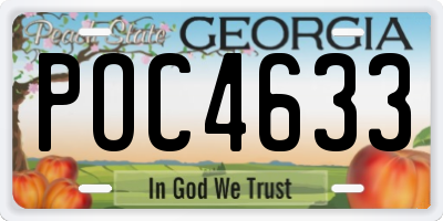 GA license plate POC4633
