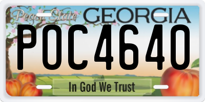 GA license plate POC4640