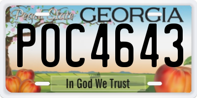 GA license plate POC4643