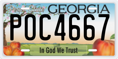 GA license plate POC4667