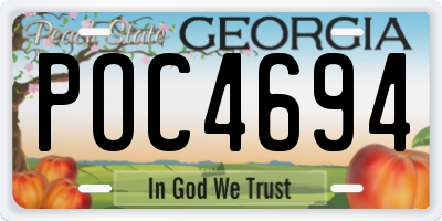 GA license plate POC4694
