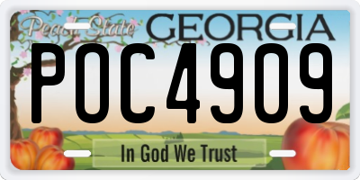 GA license plate POC4909