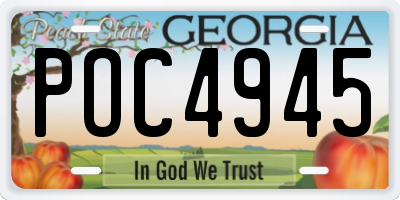 GA license plate POC4945