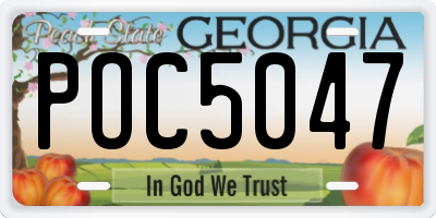GA license plate POC5047