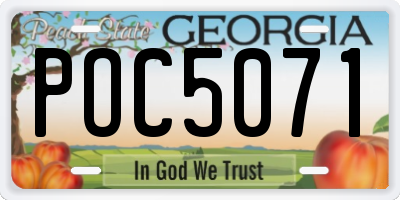GA license plate POC5071