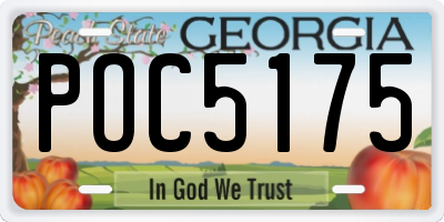 GA license plate POC5175