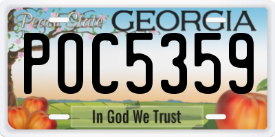 GA license plate POC5359