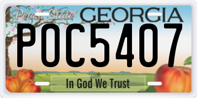 GA license plate POC5407