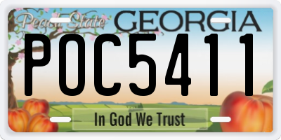 GA license plate POC5411