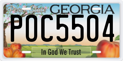 GA license plate POC5504