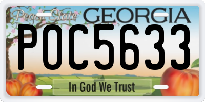 GA license plate POC5633