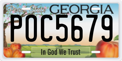 GA license plate POC5679