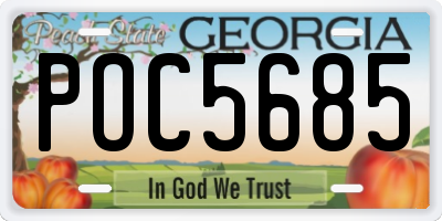 GA license plate POC5685