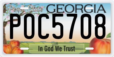 GA license plate POC5708