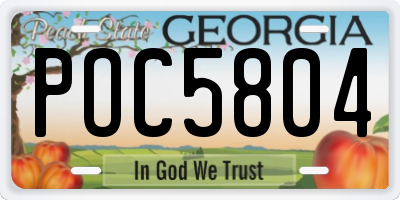 GA license plate POC5804