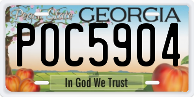 GA license plate POC5904