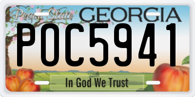 GA license plate POC5941