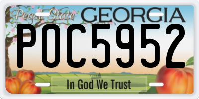 GA license plate POC5952
