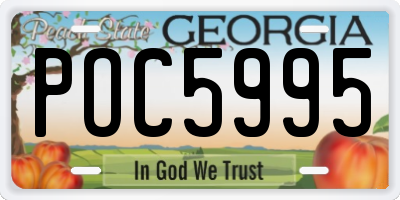 GA license plate POC5995