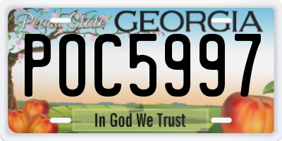 GA license plate POC5997