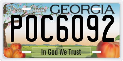 GA license plate POC6092