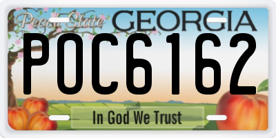 GA license plate POC6162