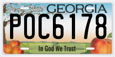 GA license plate POC6178