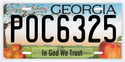 GA license plate POC6325