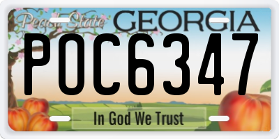 GA license plate POC6347