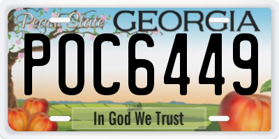 GA license plate POC6449