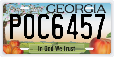 GA license plate POC6457