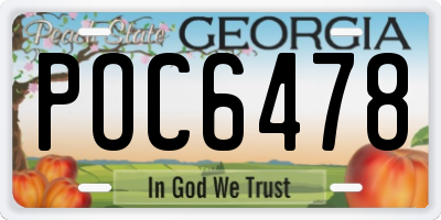 GA license plate POC6478