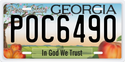GA license plate POC6490