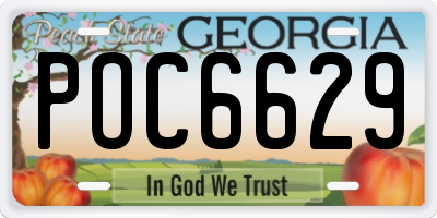 GA license plate POC6629