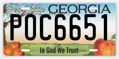 GA license plate POC6651