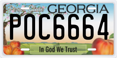 GA license plate POC6664