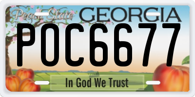 GA license plate POC6677