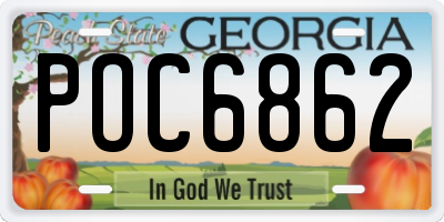 GA license plate POC6862