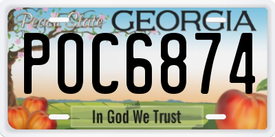 GA license plate POC6874