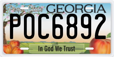 GA license plate POC6892