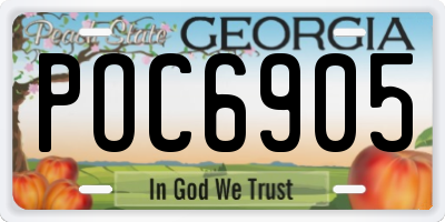 GA license plate POC6905