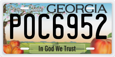 GA license plate POC6952