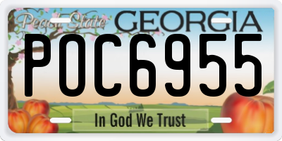 GA license plate POC6955