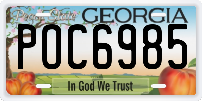 GA license plate POC6985