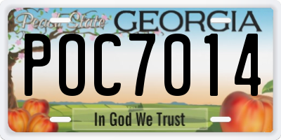 GA license plate POC7014