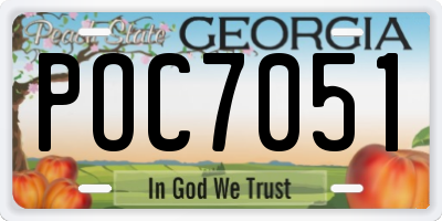 GA license plate POC7051