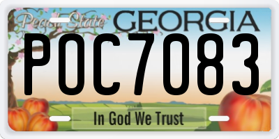 GA license plate POC7083