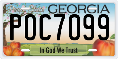 GA license plate POC7099