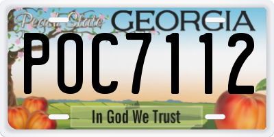 GA license plate POC7112