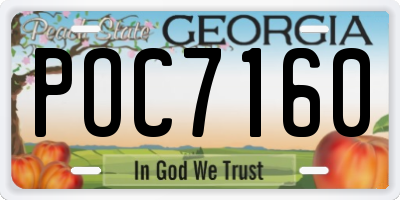 GA license plate POC7160